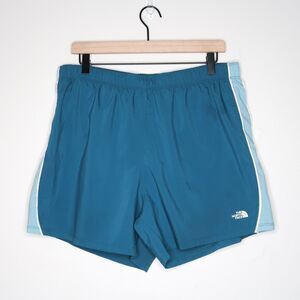 The North Face Womens Shorts Size XL Teal Circular Design Active Gym Training